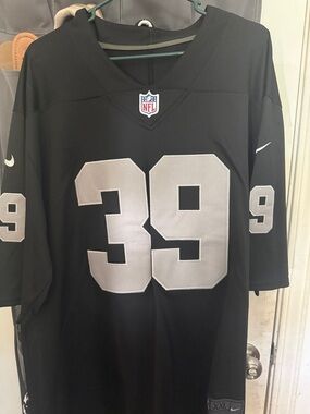 Nike Black Football Jersey with Silver 39